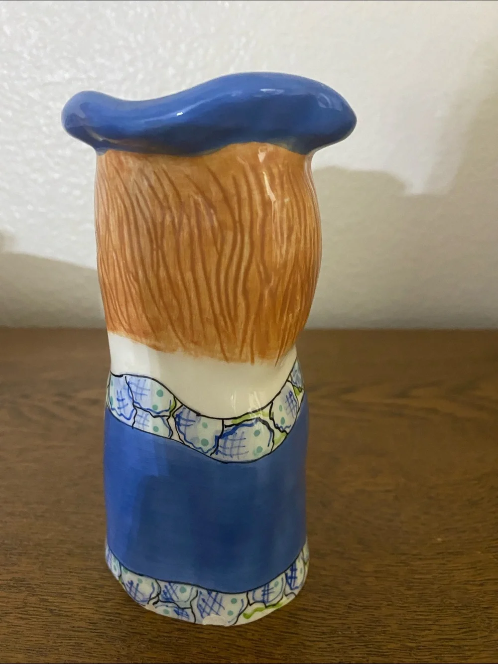 GANZ Blue & White Hand-Painted Whimsical “Meg” Figurine Vase